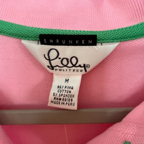 Lilly Pulitzer pink polo shirt size M - Picture 3 of 4
